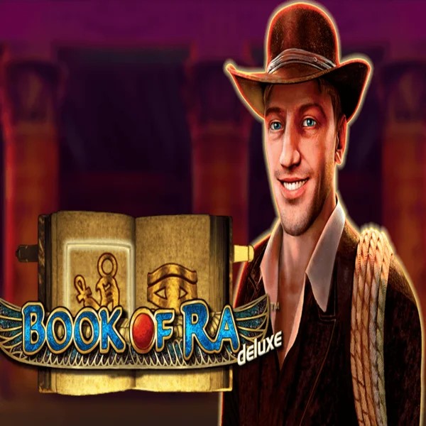 Book of Ra Deluxe slot logo by Novomatic at Westace Casino